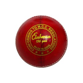 GM Club Man Cricket Leather Ball, Red