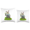Rabbit Farmer Seedling Throw Pillow