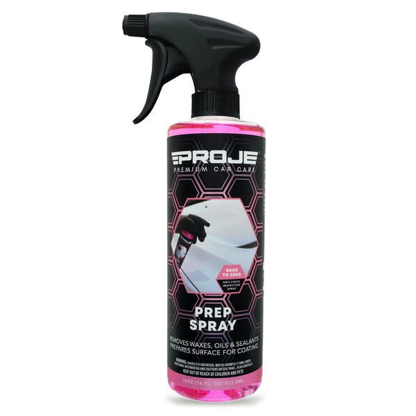 Proje Premium Car Care Prep Spray - Surface Prep Before Ceramic Coating - Removes Polishes & Oils - Anti Static Formula - PH Neutral Panel Wipe - Safe on All Surfaces - 16 fl oz