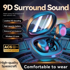 Wireless Earbuds Bluetooth Headphones, 40H Playtime Stereo IPX5 Waterproof Ear Buds, LED Power Display Cordless in-Ear Earphones with Microphone for iOS Andriod