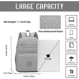 Mochila impermeable para portátil de 35 cm de alto para mujer y hombre, mochila de viaje