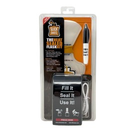 Slick Shotz 100 Pcs Heat Sealed Plastic Flask Kit for Liquor – 3oz Leak Proof Drink Pouches for Alcohol with Heat Sealer and Mini Marker – Ideal for Cruises, Concerts, Flights, Events and Travel