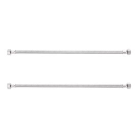 Heable Pair of Flexible Pipes for Bathroom/Kitchen/Toilet Taps British Standard Pipe 1/2" x 1/2" BSP Fitting 300mm Long