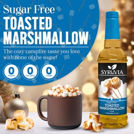 Syruvia Sugar Free Coffee Syrup, Toasted Marshmallow Flavored Syrup for Drinks, Lattes, and Desserts – 25.4 fl oz