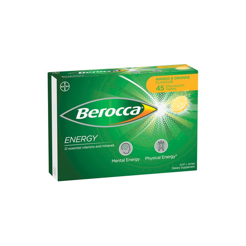 Berocca Energy Vitamin B & C Mango & Orange Flavour