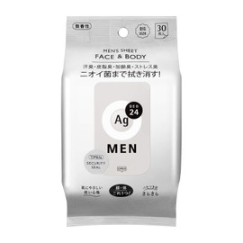 AG DEO 24 Men's Sheet, Face & Body (Unscented), 30 Sheets