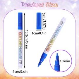 Glitter Pens,12 Colours Metallic Pen,Dual Line Highlighter Pen,Self Outline Pens Markers for Drawing,Cards Writing,DIY Art Crafts,Scrap Booking