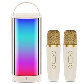 D31-T Karaoke Machine with 2 Wireless Microphones for Adults and Kids
