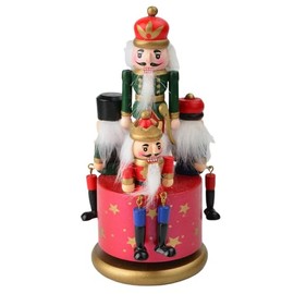 20CM Red Music Nutcracker Christmas Decorations,Wooden Christmas Nutcracker Soldier Large Christmas Nutcracker Soldier Traditional Nutcracker Soldier Puppet Nutcracker Toy for Xmas Nutcracker Gift