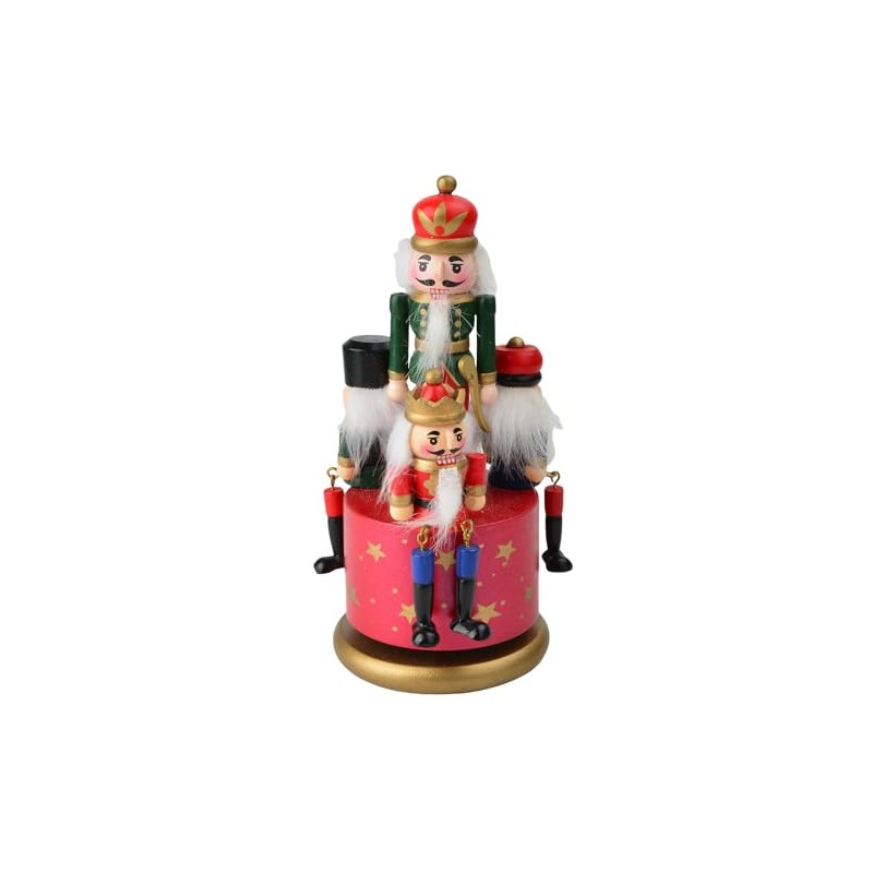 20CM Red Music Nutcracker Christmas Decorations,Wooden Christmas Nutcracker Soldier Large