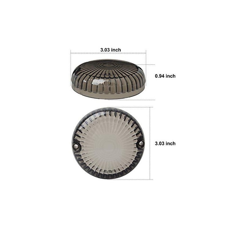NTHREEAUTO 4PCS Smoked Turn Signals Lens Cover Front Rear Lenses