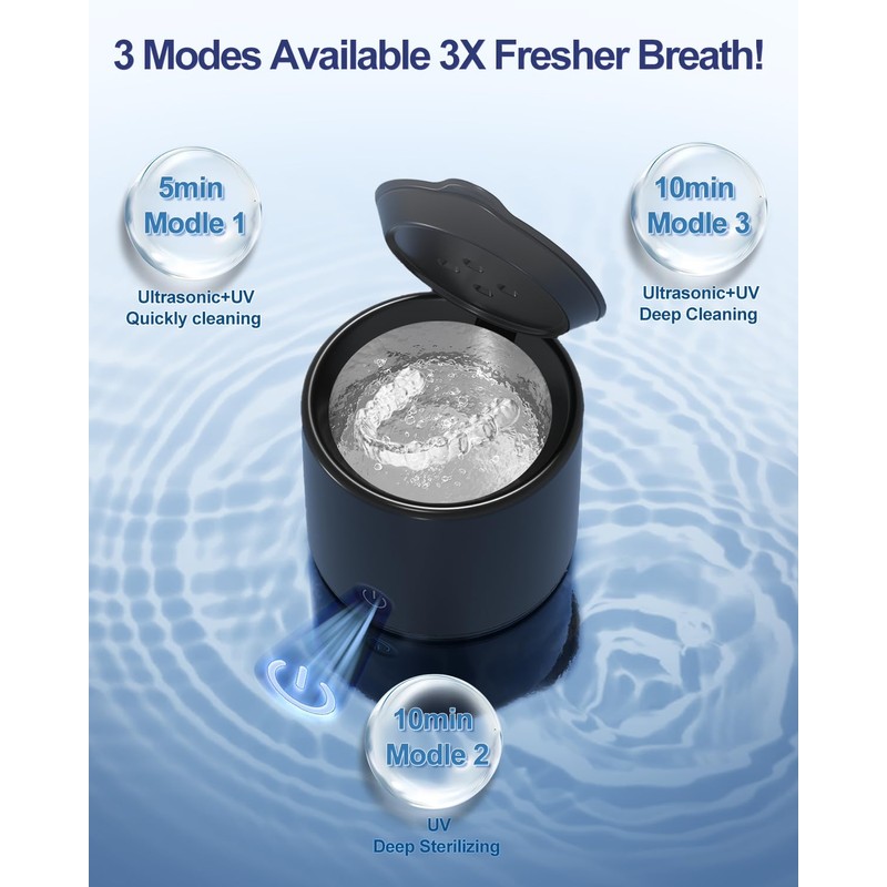 Ultrasonic Retainer Cleaner, 48kHz Denture Cleaner, Retainer Cleaning Machine for