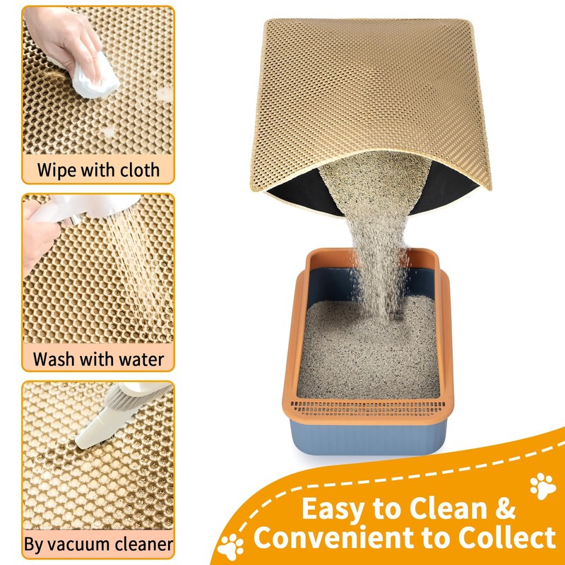 Cat Litter Box Mat-Super Large 47''x36'' Litter Trapping Mat for