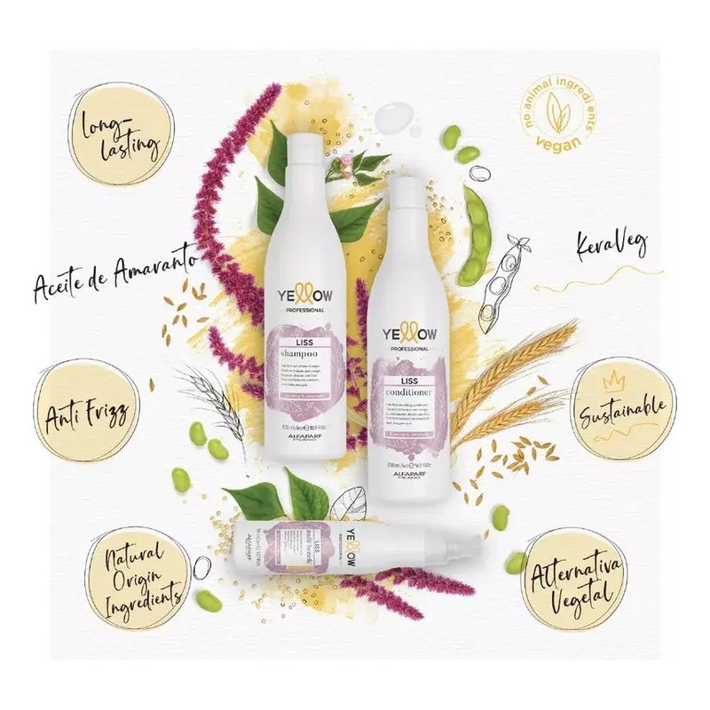 Kit Liss Yellow Shampoo Acondicionador 500mlcu Antifrizz