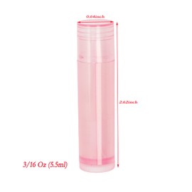 Mini Skater 12Pcs 3/16 Oz (5.5ml) Empty Lip Balm Tubes With Twist Bottom and Top Cap Lip Gloss Tubes for Lady Women Makeup Tool (Pink)