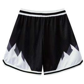 DIOTSR Mens Basketball Shorts, Athletic Graphic Shorts, Mesh Running Streetwear Shorts (Mountains-Black,Small)