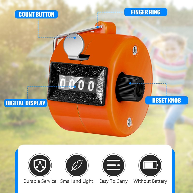 6 Pack Hand Tally Counter 4 Digit Mechanical Palm Click