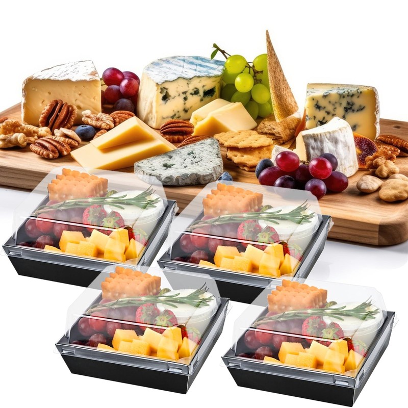 Ocmoiy Small Charcuterie Boxes with Clear Lids, To Go Paper