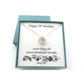 70th Birthday Necklace | Sterling Silver Twist Necklace | 70th Birthday Gifts
