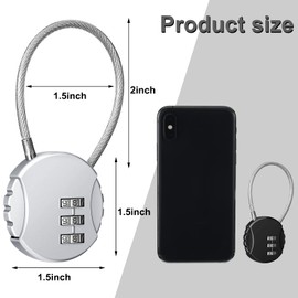 4 Pieces 3 Digit Combination Locks Combo Number Locks Luggage Lock Waterproof Travel Padlocks for School Gate Fence Cabinet Toolbox Suitcase Gym, Hasp Storage (Black, Silver) | Chunful