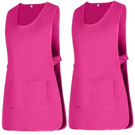MISEMIYA - Pack of 2 Units - Cleaning Apron Work Unit Clinical Medical Cleaning Veterinary Sanitary Hospital, pink