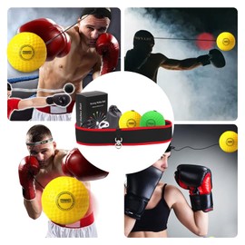 Boxing Training Headband for Adults and Kids, Build Agility Portable Strength Training Boxing Balls for Courtyard, Gym, Living Room, Bedroom