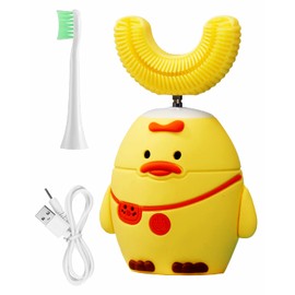 Cepillo de dientes eléctrico para niños, cepillo de dientes de boca entera, recargable, ultrasónico, funciona con pilas, para niños pequeños de 2 a 7 años, IPX7, resistente al agua, suave gel de sílice de grado alimenticio