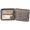 Men's Genuine Leather Metal Zip-Around RFID Genuine Leather Wallet with