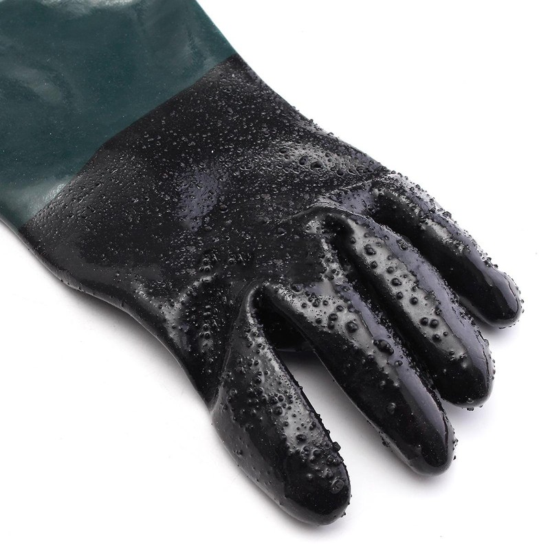 Jewboer 23.6" Rubber Sandblast Cabinet Gloves,Sandblasting Sand Blaster Gloves for
