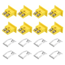 sourcing map K Type Panel Mount Thermocouple Female Mini Socket High Temperature 220°C(428°F) for Thermocouple Wire Connectors Male Plug Yellow 8pcs