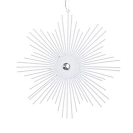 Vickerman 6.5" White Snowflake Burst Glitter Christmas Ornament, 6 per Bag