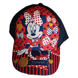 Minnie Mouse Cap Base Cap Hat Sun Hat with Glitter Hearts Bows for Children, Girls and Boys, blue