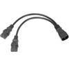 2ft C14 to Dual C13 Power Cable,C14 Male to 2X