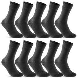 Men's & Women's Black Business Socks, 10 Pairs, Cotton, charcoal