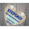 Pixie's Gifts Stepdad Wooden Heart Plaque - Sentimental Gift for