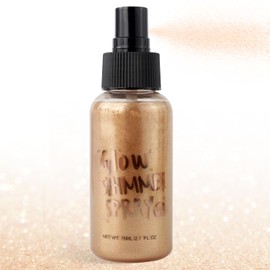 Glitter Spray for Hair and Body, Glitter Body Spray,Moisturizing Body Shimmer Luminizer, Quick-Drying Waterproofing Highlighter Powder Spray Suitable for Stage Makeup, Festival Rave 2.6 fl Oz