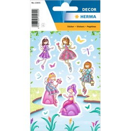 HERMA 15455 Stickers Fairies Princess Small Large Pack of 27 Girls Stickers with Mermaid Elves Motif, Children's Labels for Photo Album, Diary, Poetry Album, Scrapbooking, Birthday Decoration, Letters