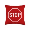 STOP SIGN ROAD TRAFFIC HIGHWAY SIGNAL LIGHT RULES Throw Pillow