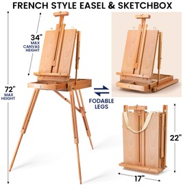 179Pcs All-in-One Art Painting Kit with French Easel, 96 Acrylic, Watercolor & Oil Paint Set, Complete Art Supplies Painting Set for Adults, Artists, Beginners