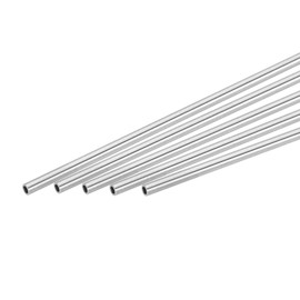 uxcell 5Pcs 304 Stainless Steel Tube, OD 6mm x 0.5mm Wall Thick 300mm Length Capillary Metal Tubing for Industry Machinery
