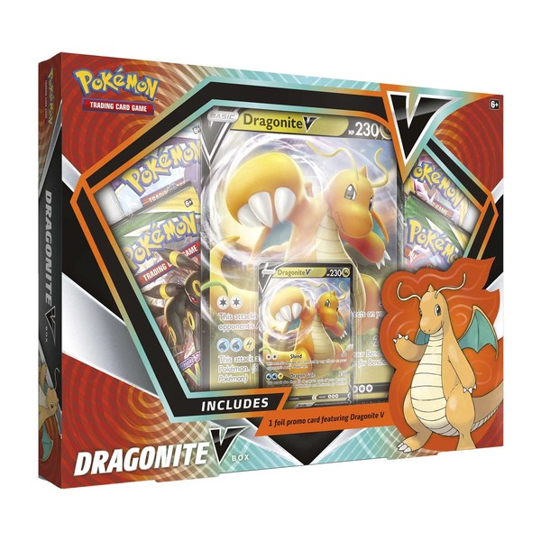 Pokémon TCG: Dragonite V Box (1 Foil Promo Cards, 1 Foil Oversize Card & 4 Booster Packs)