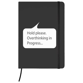 Azeeda A5 'Overthinking in Progress' Black Hardcover Ruled Notebook (NB00071430)