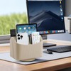 NICLNGSH PU Leather Remote Control Holder, 360 Degree Rotating Desk