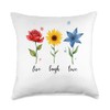 Live Laugh Love Flowers Throw Pillow