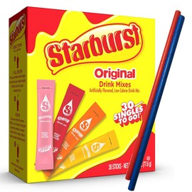 Keto Sensations: Low Carb Zero Sugar Drink Mix - Variety Pack of 1 box of Signles to Go drink Sticks - * Burst Flavors Lemon, Orange, Strawberry, Cherry - 30 Packets total - Comes with 2 Paper Straws and 1 Exclusive PALiSOL CREATiONS Stickers