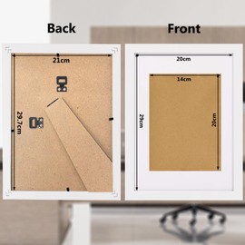 COMPOLICY A4 Photo Frames 2 Pcs– Elegant White A4 Picture Frame with Mount, 21 x 29.7 cm Inner Size, Anti-Breaking Plexiglass, Perfect for Wall & Tabletop Display