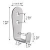 Beilala Coat Hooks Wall Mounted, 8 Pack Brushed Steel Door