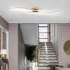 HLILCEH 28W Gold Linear Ceiling Light Gold Modern LED Ceiling