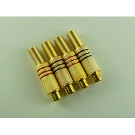MG-M RCA Jack RCA Plug RCA Connector Pin Plug DIY Gold Plated Gold Set of 4