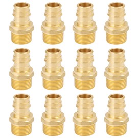 SUNGATOR 12 Pack Pex A Expansion 3/4" x 3/4" Male NPT Adapter Brass Fitting, No Lead Brass, ASTM F1960 ONLY For Pex-A Tubing